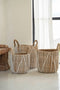 Safaary - Bazar Bizar Rieten Mand Naturel Wit medium - 35x35 CM