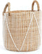Safaary - Bazar Bizar Rieten Mand Naturel Wit medium - 35x35 CM