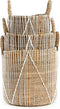 Safaary - Bazar Bizar Rieten Mand Naturel Wit medium - 35x35 CM