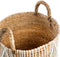 Safaary - Bazar Bizar Rieten Mand Naturel Wit medium - 35x35 CM