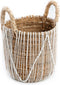 Safaary - Bazar Bizar Rieten Mand Naturel Wit medium - 35x35 CM