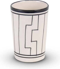 Safaary - Beker Zwart-Wit Strepen - 8x8 CM