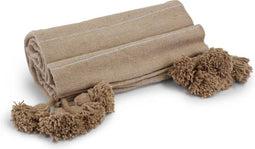 Safaary - Deken Beige met Zilver Pompom Hira - 200x140 CM