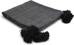 Safaary - Deken Grijs met Goud Pompom Jara - 200x140 CM