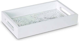 Safaary - Dienblad Deco Hout Rechthoek Wit 23 x 14cm