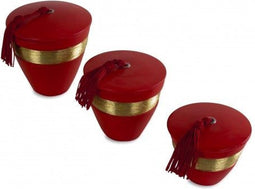 Safaary - Geurkaarsen Nawar Rond Rood met Goud 3-delig