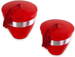 Safaary - Geurkaarsen Nawar Rond Rood met Zilver 2-delig