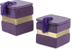 Safaary - Geurkaarsen vierkant Halawa 2-delig Paars-Goud