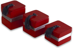 Safaary - Geurkaarsen vierkant Halawa 3-delig Rood