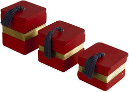 Safaary - Geurkaarsen vierkant Halawa Rood met Goud