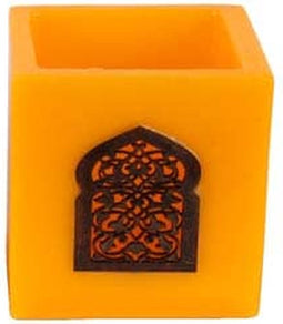 Safaary - Kaars Geel Ø 12 x 12cm-Poort patroon