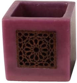 Safaary - Kaars Paars Ø 12 x 12cm-Vierkant patroon