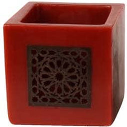 Safaary - Kaarshouder Rood Ø 12 x 12cm-Vierkant patroon