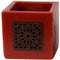 Safaary - Kaarshouder Rood Ø 12 x 12cm-Vierkant patroon