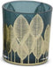 Safaary - Kaarslichthouder Blauw-Goud Glas-Ø 7 x 8cm