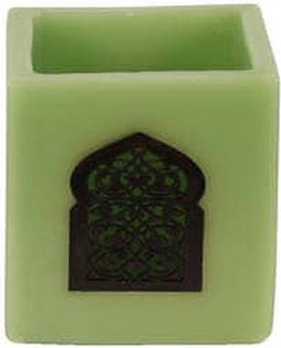 Safaary - Kaarslichthouder Groen Ø 12 x 12cm-Poort patroon