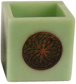 Safaary - Kaarslichthouder Groen Ø 12 x 12cm-Rond patroon