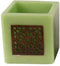 Safaary - Kaarslichthouder Groen Ø 12 x 12cm-Vierkant patroon