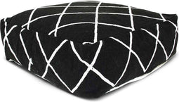 Safaary - Kelim Poef Zebra Zwart - 60x60 CM