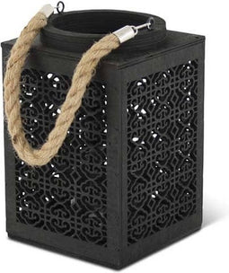 Safaary - Lantaarn Flower Zwart Small - 15x23 CM