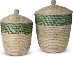 Safaary - Manden met Deksel van Zeegras Groen - 45x45 CM
