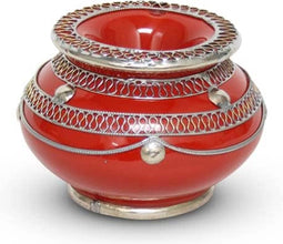 Safaary - Marokkaanse Asbak met metaal Rood Ø 10 x 8,5cm