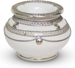 Safaary - Marokkaanse Asbak met metaal Wit Ø 10 x 8,5cm