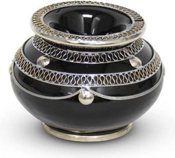 Safaary - Marokkaanse Asbak met metaal Zwart Ø 10 x 8,5cm