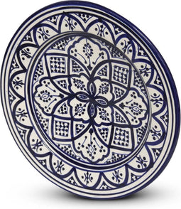 Safaary - Marokkaanse Bord Blauw Nakhil Ø 26 x 4cm