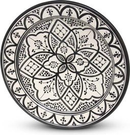 Safaary - Marokkaanse Bord Zwart Nakhil Ø 35cm x 5cm