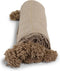 Safaary - Marokkaanse Deken Beige met Goud Pompom Hiba