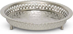 Safaary - Marokkaanse Dienblad op Pootjes Zilver Ø 22cm
