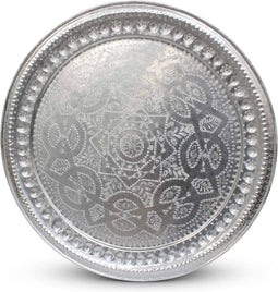 Safaary - Marokkaanse Dienblad Zilver Ø 80cm Calla