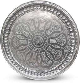 Safaary - Marokkaanse Dienblad Zilver Ø 80cm Zaid