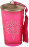 Safaary - Marokkaanse Geurkaars Glas Roze-Zilver Ø 6 x 9cm