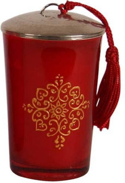 Safaary - Marokkaanse Geurkaars Rood-Goud Ø 7 x 11cm