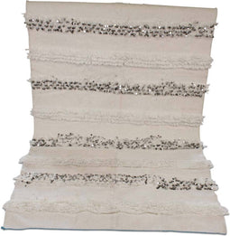 Safaary - Marokkaanse Handira Wit Blauw 195 x 125cm