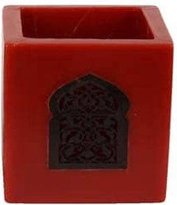 Safaary - Marokkaanse Kaarshouder Rood Ø 12 x 12cm-Poort patroon