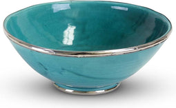 Safaary - Marokkaanse Kom Turquoise met Metaal Ø 31 x 12cm