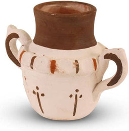 Safaary - Marokkaanse Kruik Berber Wit-Bruin Ø 15 x 17cm