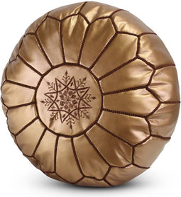 Safaary - Marokkaanse Poef Leer Koper Rond