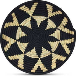 Safaary - Marokkaanse Rieten Wand Dienblad Zwart Ø 46cm
