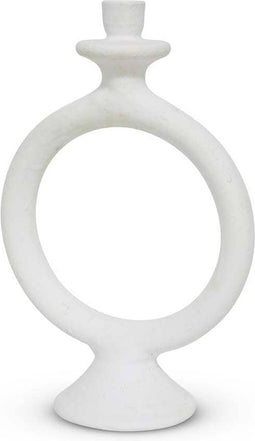 Safaary - Marokkaanse Tadelakt Kandelaar Rond Wit-Ø 19 x 29cm