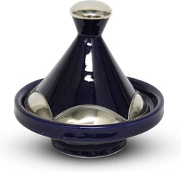 Safaary - Marokkaanse Tajine mini Donkerblauw Metaal Ø 13 x 14cm