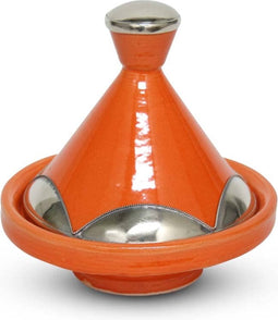 Safaary - Marokkaanse Tajine mini Oranje Metaal Ø 13 x 14cm