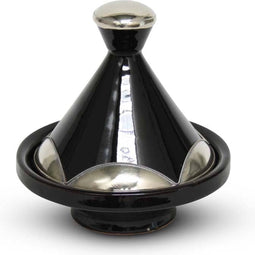 Safaary - Marokkaanse Tajine mini Zwart Metaal Ø 13 x 14cm