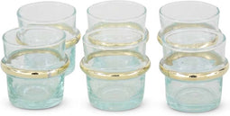 Safaary - Marokkaanse Theeglas Goud Beldi (Set van 6)-Ø 5,5 x 6cm
