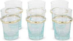 Safaary - Marokkaanse Theeglas Goud Beldi (Set van 6)-Ø 6 x 9cm