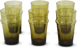 Safaary - Marokkaanse Theeglas Mosterd Beldi (Set van 6)-Ø 7 x 12,5cm