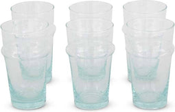 Safaary - Marokkaanse Theeglas Transparant Beldi (Set van 6)-Ø 7 x 12,5cm
